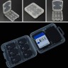 Пластиковый прозрачный кейс для карт памяти 6 MicroSD/1 SD/1 MS
