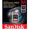 Карта памяти SANDISK 64Gb Extreme Pro SDXC UHS-I U3 V30 (200/90 MB/s)