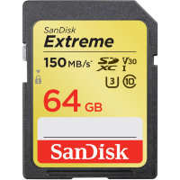 Карта памяти SDXC 64GB SanDisk Class 10 Extreme V30 UHS-I U3 (150 Mb/s)