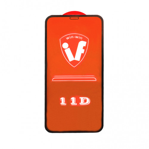 Стекло для iPhone 11 PRO MAX 11D черный ТЕХПАК