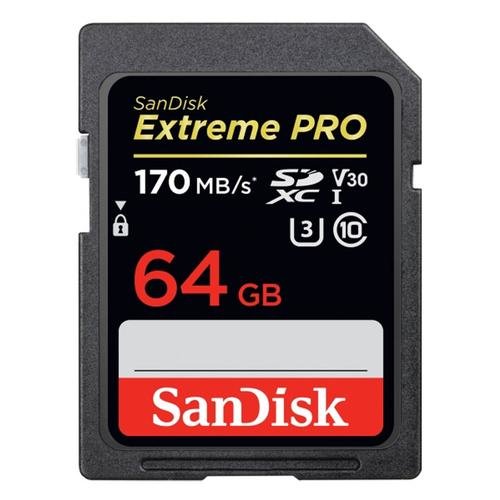 Карта памяти SanDisk Extreme Pro SDXC UHS Class 10 V30 170 MB/s 64GB 