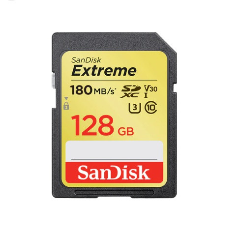 Карта памяти SDXC 128Gb SanDisk Class 10 UHS-I U3 180 Mb/s Extreme 