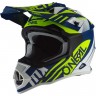Кроссовый шлем O'neal 2SRS HELMET SPYDE 2.0 BLUE/WHITE/NEON YELLOW