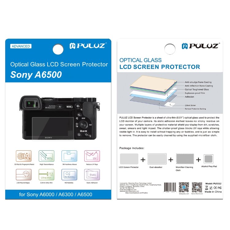 Защитное стекло PULUZ для камер Sony A6000 A6300 A6500 A6400 A6600